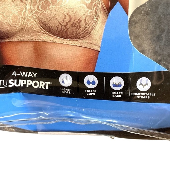 46C Playtex 18 Hour Ultimate Lift & Support Wireless Full Coverage Bra 4745 Nude - Picture 9 of 10